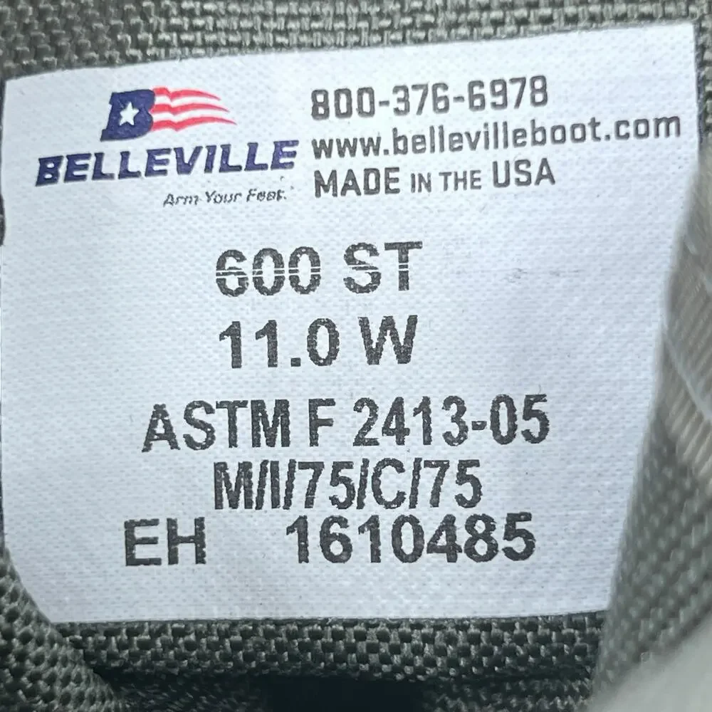 NWT Belleville 600 ST Sage Green Wide Steel Toe Combat Boots Size 11 W